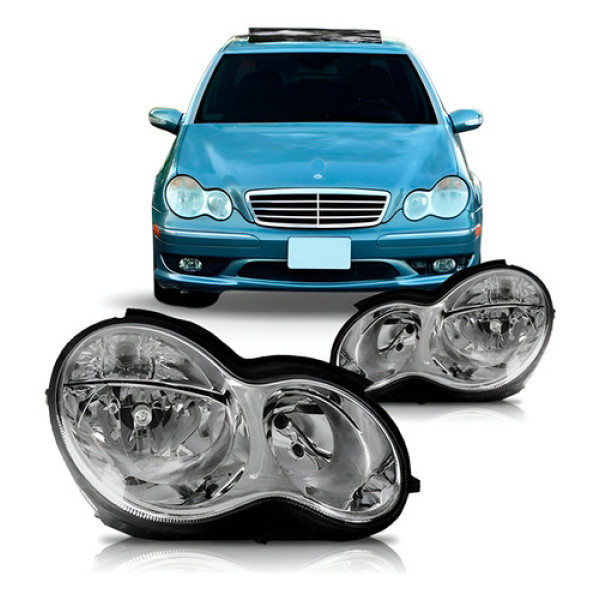 Farol Mercedes W203 2004 2005 2006  2007 Liso