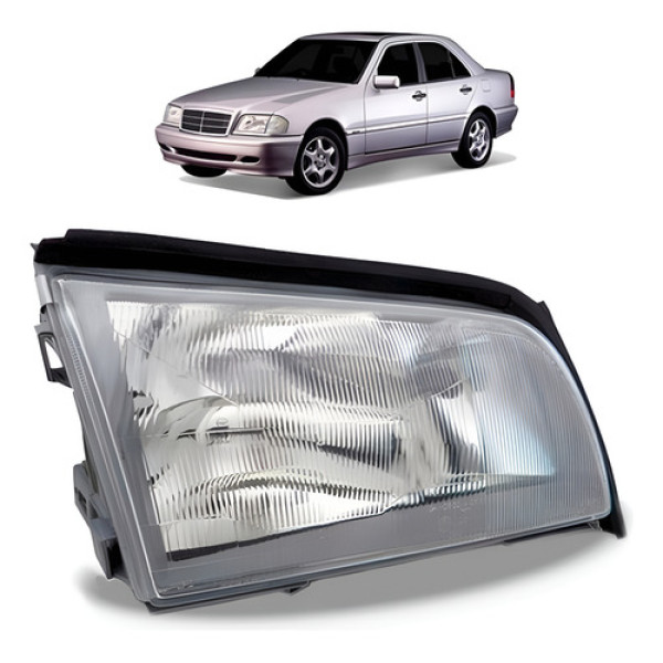 Farol Mercedes C220 1994 A 1996 Foco Duplo C/pisca