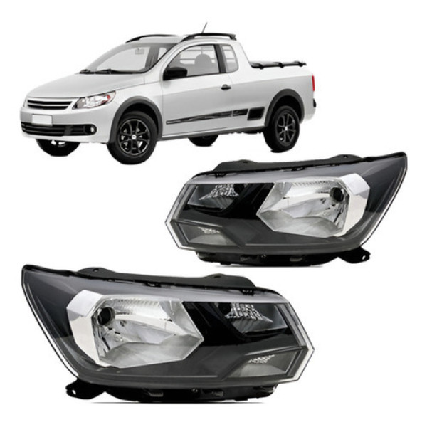 Par Farol Foco Simples Saveiro G8 2018 2019 2020 2021 2022