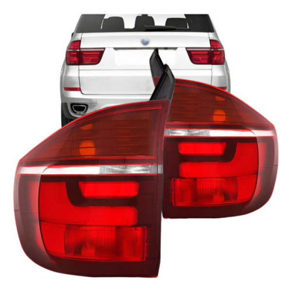 Par Lanterna Traseira Para Bmw X5 2011 12 2013 Canto S/ Led