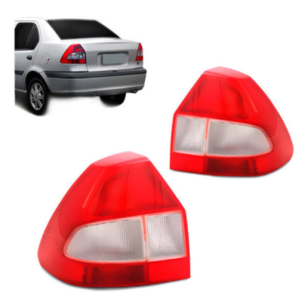Par Lanterna Traseira Fiesta  Sedan 2001 2002 2003  Bicolor