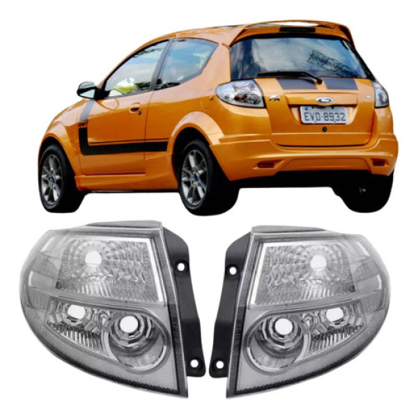 Par Lanterna Traseira Ford Ka 2008 2009 10 2011 2012 Cristal