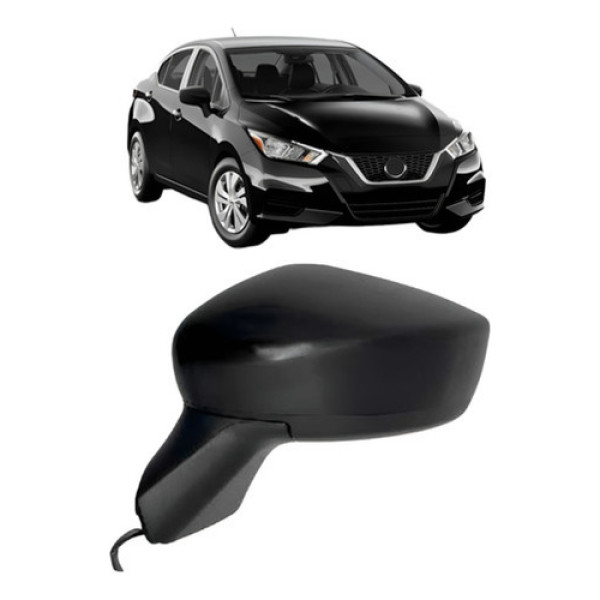 Retrovisor Elétrico Versa 2020 A 2022 C/ Capa Preta