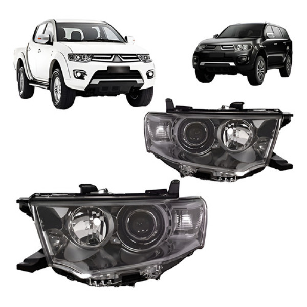 Par Farol Pajero Dakar E Triton 2014 A 2018 Fume Eletrico