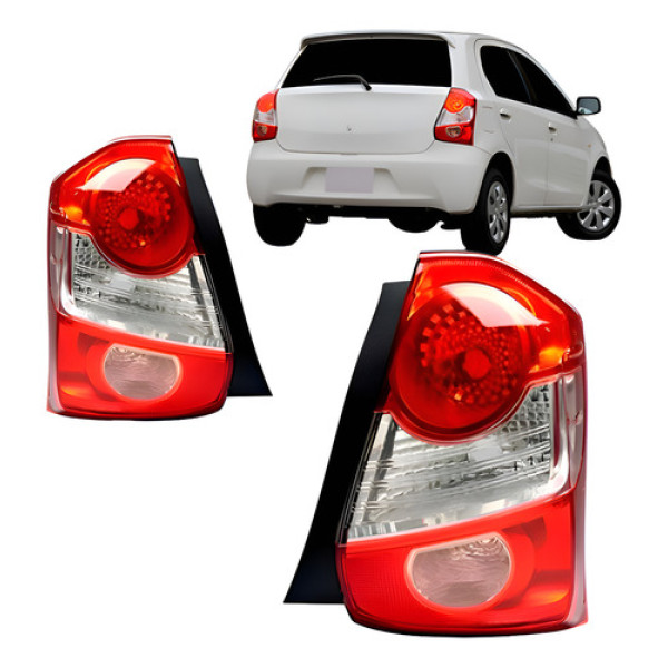 Par Sinaleira Traseira Toyota Etios 2012 Á 2016 Hatch Depo Ambos Lados Vermelho