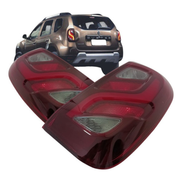 Par Lanterna Traseira Renault Duster 2015 16 2017 2018 Led