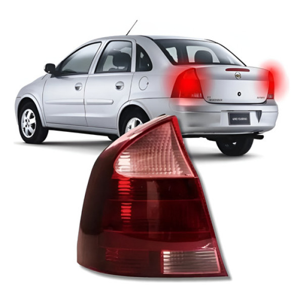 Lanterna Traseira Ré Rosa Gm Corsa Sedan 2003/2012 Esquerdo Esquerdo/motorista Vermelha