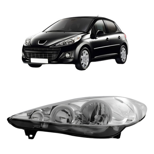 Farol Peugeot 207 2009 2010 2011 2012 2013 Manual Cromado