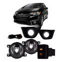 Kit Farol Milha Auxiliar Fit 2015 À 2017 Grade Friso Preto