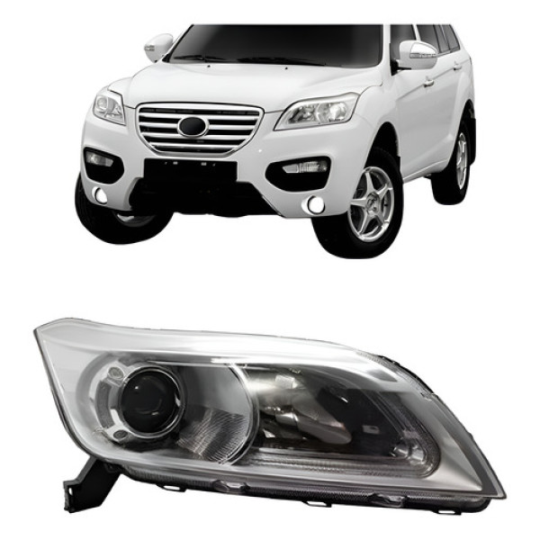Farol Lifan X60 2013 A 2016 Manual C/ Led C/ Projetor
