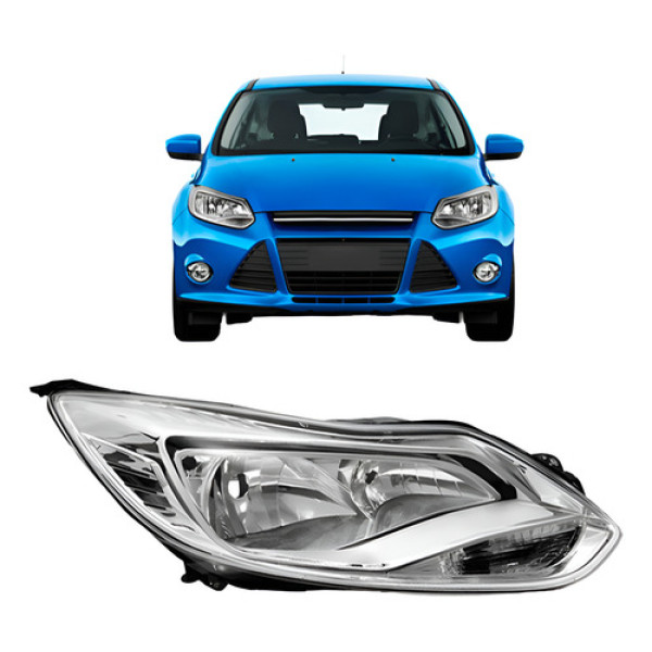 Farol Focus 2014 2015 2016 Eletrico C/motor Cromado Direito/passageiro