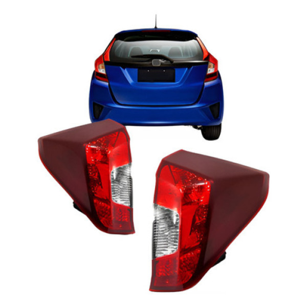 Par Lanterna Traseira Fit 2014 2015 2016 2017 Bicolor