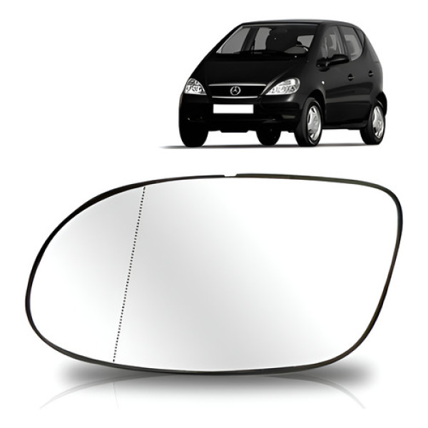Lente Retrovisor Mercedes Classe A 99 A 05 Lente Branca
