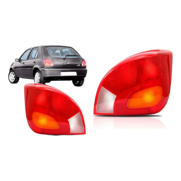 Par Lanterna Traseira Ford Fiesta 1996 97 98 99 00 01 2002