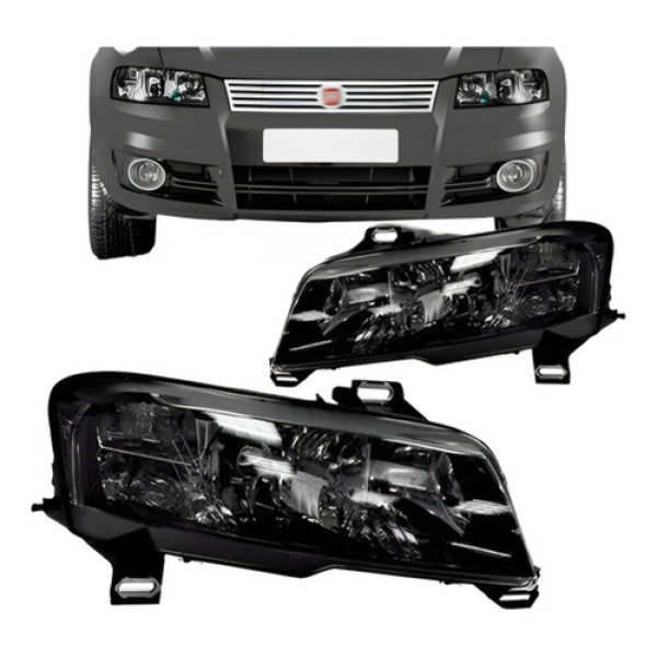 Par Farol Stilo 01/07 C/ Moldura Fumê C/ Auxiliar Elétrico