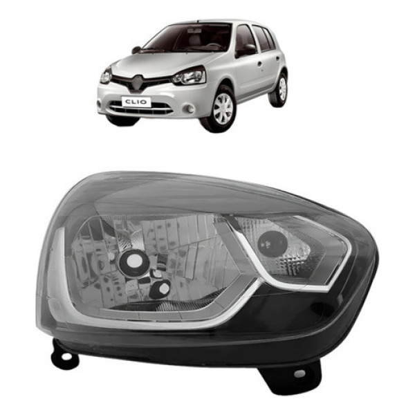 Farol Clio 2013 2014 2015 2016 Manual Máscara Negra