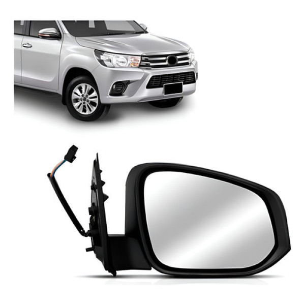 Retrovisor Hilux 2016 A 2021 Eletrico Sem Pisca Cromado
