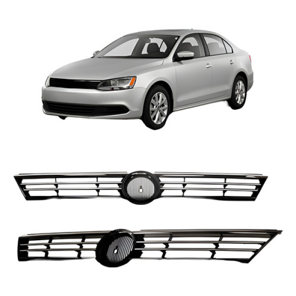 Grade Radiador Jetta 2011 2012 2013 2014  C/friso Cromado