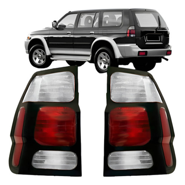 Lanterna Traseira Pajero Sport 2000 A 2004 Cristal Aro Pto