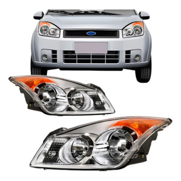 Par Farol Dianteiro Para Ford Fiesta 2008 2009 2010