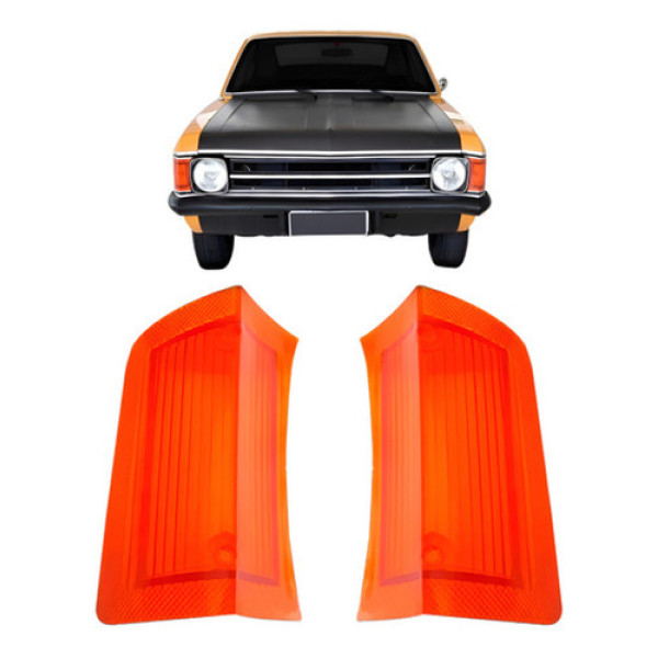 Par Lente Pisca Seta Chevrolet Opala 1973 1974 Âmbar