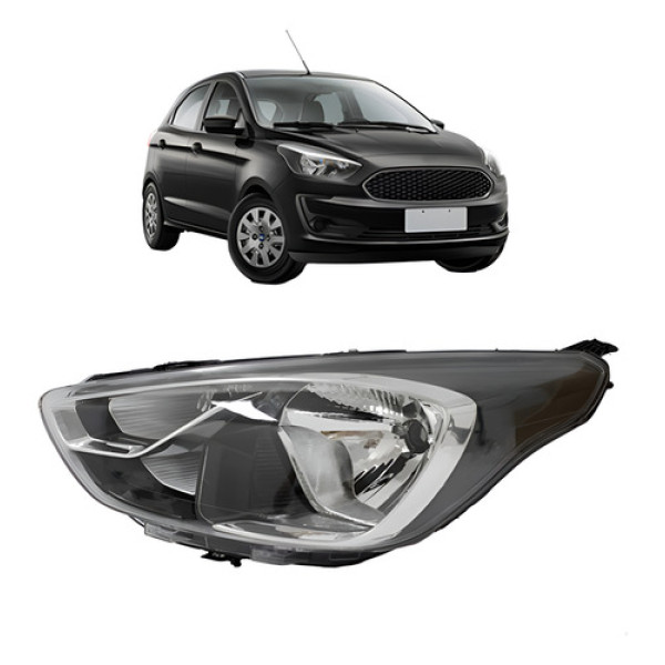 Farol Ka 2019 2020 2021 2022 Mascara Negra Friso Cromado