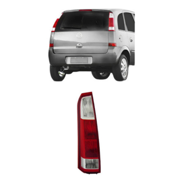 Lanterna Traseira Meriva 2005 206 2007 Vermelha Cristal