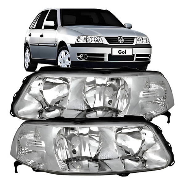 Par Farol Gol G3 Parati Saveiro 00 01 02 03 04 05 Cromado