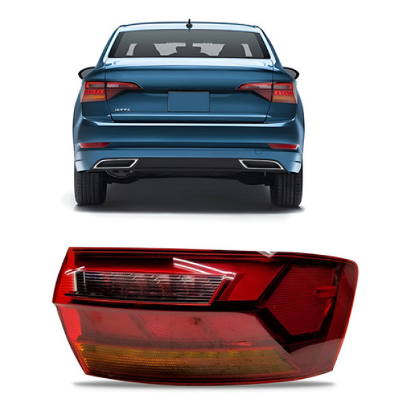 Lanterna Traseira Jetta 2019 A 2020 Sedan Canto Com Led