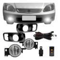 Kit Farol Milha Auxiliar Civic 1999 2000 Com Grade Preta.