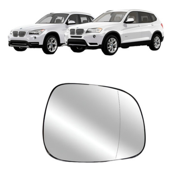Lente Retrovisor Bmw X1 X3 09 10 11 12 13 14 Com Aquecedor