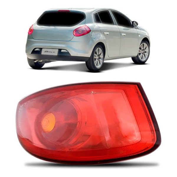 Lanterna Traseira Bravo 2011 2012 2013 2014 Toda Vermelha