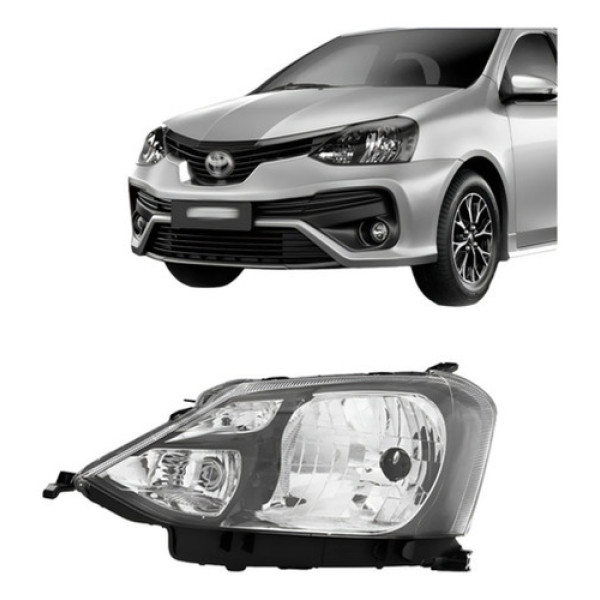 Farol Etios 2017 2018 2019 20 2021 Manual Máscara Negra Tyc