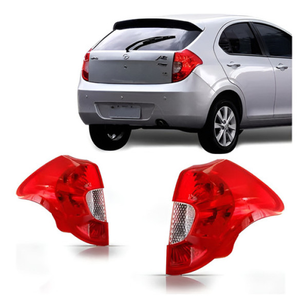 Par Lanterna Traseira Jac J3 Hatch 2010 2011 2012 Ambos Lados Vermelho
