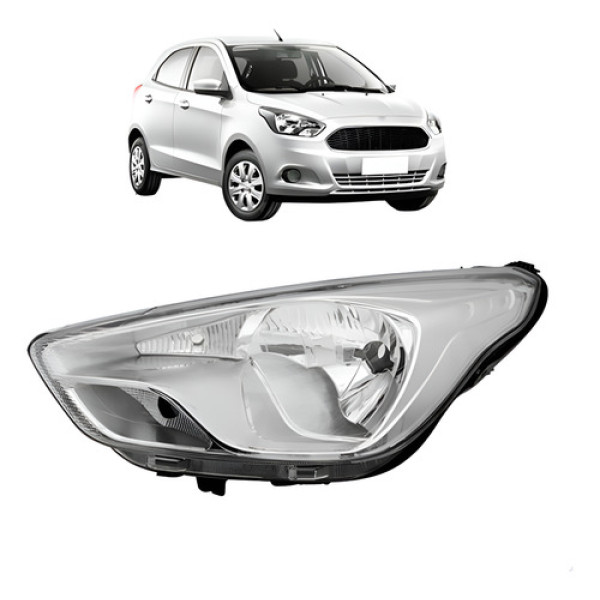 Farol Para Ford Ka 2015 2016 2017 2018 Cromado Manual
