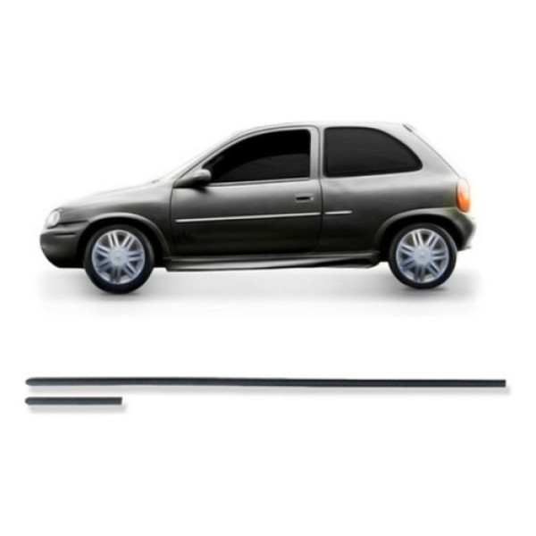 Jogo Friso Lateral Corsa 2pts 1994 A 1999 Fino 4pcs Preto