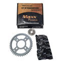 Kit Relação Cg 150 Titan S/retentor Transmissão Fan 150 Maxx Cinza