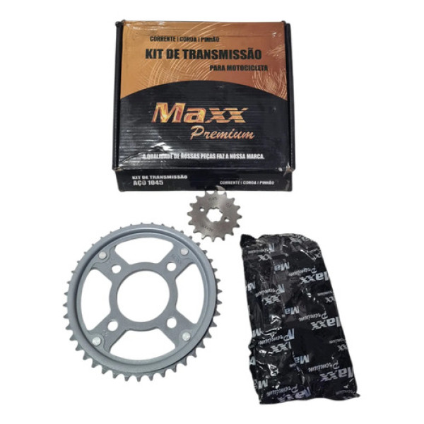 Kit Relação Cg 150 Titan S/retentor Transmissão Fan 150 Maxx Cinza