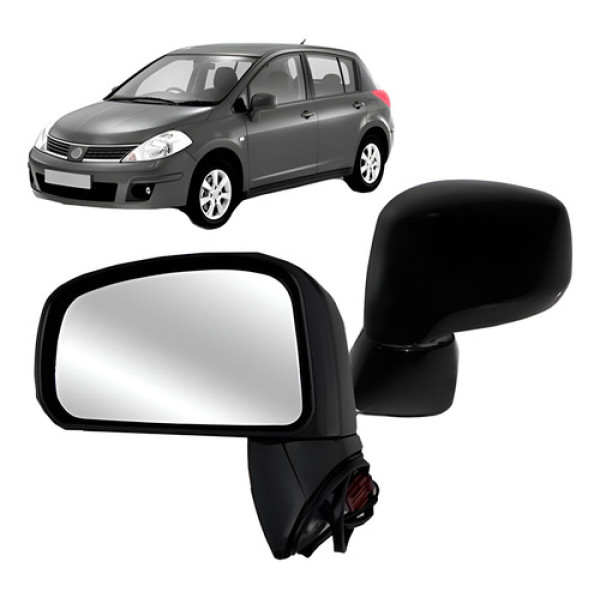Retrovisor Tiida 2007 A 2013 Eletrico Preto