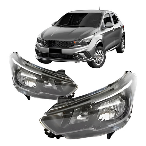 Par Farol Argo Cronos 2017 2018 2019 Manual Com Led Ambos Lados