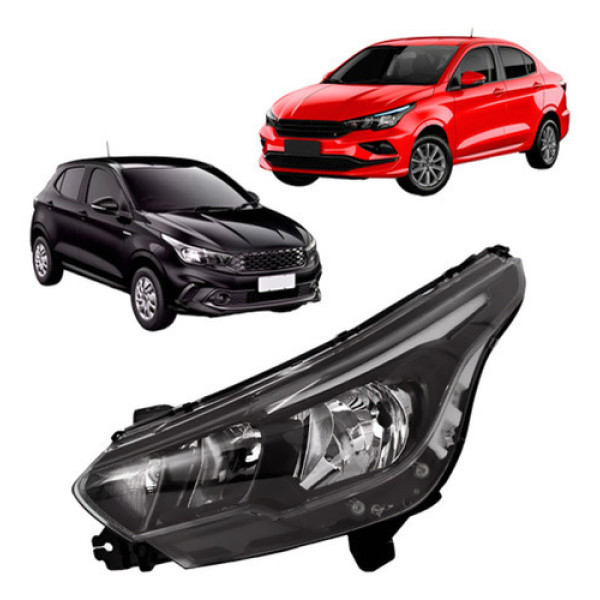 Farol Para Fiat Argo / Cronos 2017 A 2022 Manual Sem Led