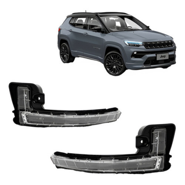 Par Pisca Retrovisor Compass Toro Commander 2017 A 2021 Preto