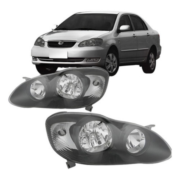 Farol Corolla Fielder 2004 2005 2006 A 2008 Mascara Negra