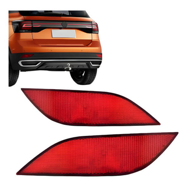 Par Refletor Parachoque T-cross 2019 2020 2021 2022 Vermelho