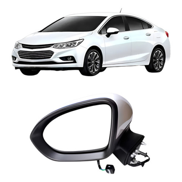 Retrovisor Externo Eletrico Cruze 2017 A 2024 3 Fios