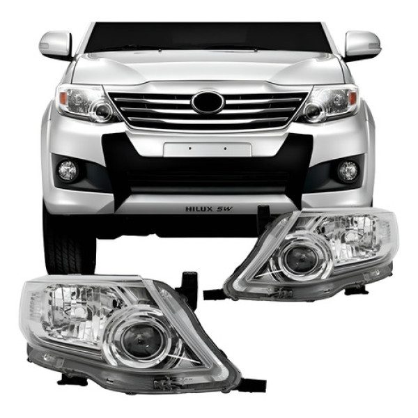 Par Farol Hilux Sw4 2012 A 2015 Eletrico S/xenon C/ Garantia Ambos Lados