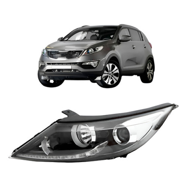 Farol Sportage Lx 2013 A 2016 Eletrico Sem Motor Com Led Esquerdo/motorista