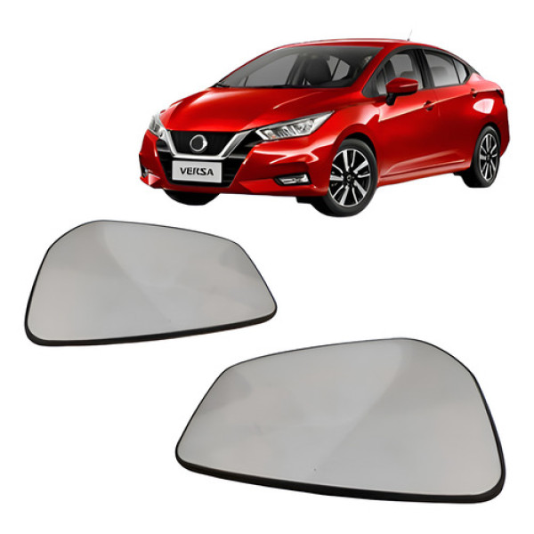 Par Lente Retrovisor Versa 20 A 22 C/ Aquecedor E Ponto Cego