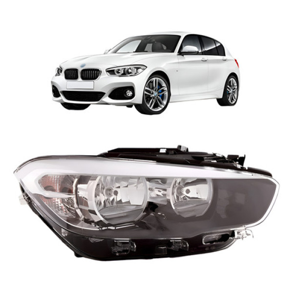 Farol Para Bmw Serie 1 2016 A 2018 Eletrico Com Led C/ Friso Direito/passageiro