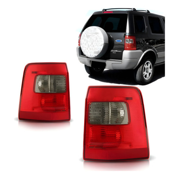 Par Lanterna Traseira Ford Ecosport 2003 04 05 06 2007 Fume Ambos Lados Fumê